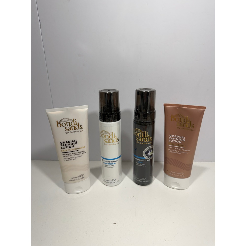 Bondi Sands Self Tanning 4pc set Bundle Foams Light Medium Dark & Gradual Lotion